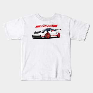 Car 911 gt3 rs white red Kids T-Shirt